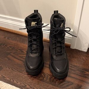 Sorel Black High-Top Boots Brex Heel
